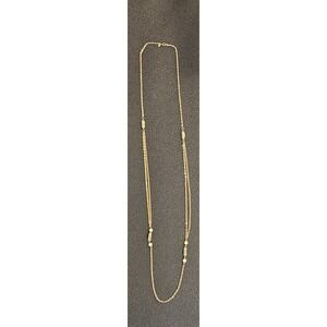 Park Lane Gold Tone Lariat Necklace with Faux Pearl Accents Long